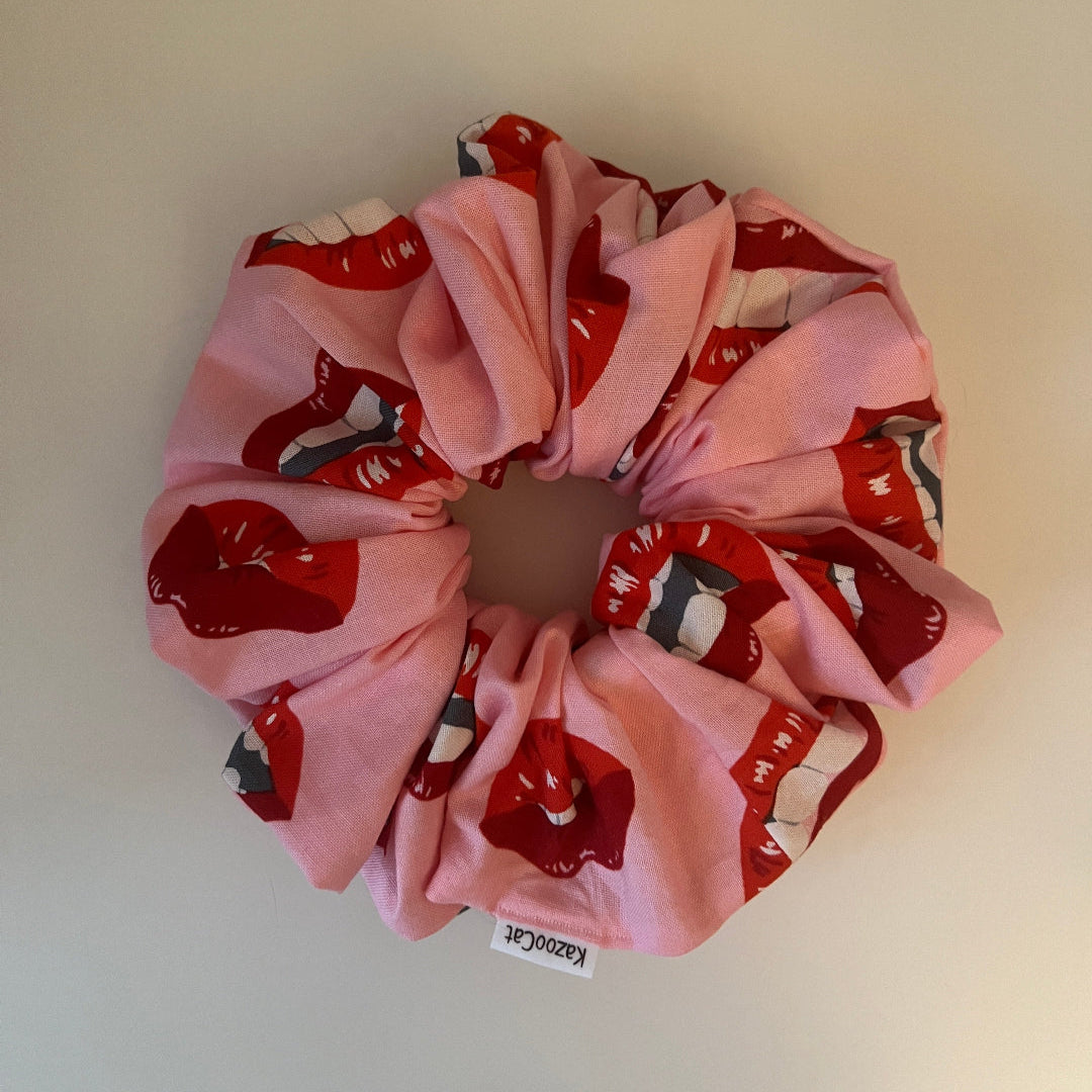 Red Lip Scrunchie