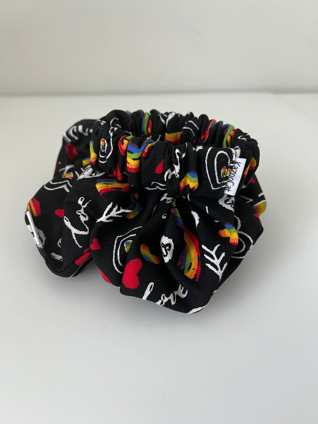 Rainbow Heart Love is Love Scrunchie