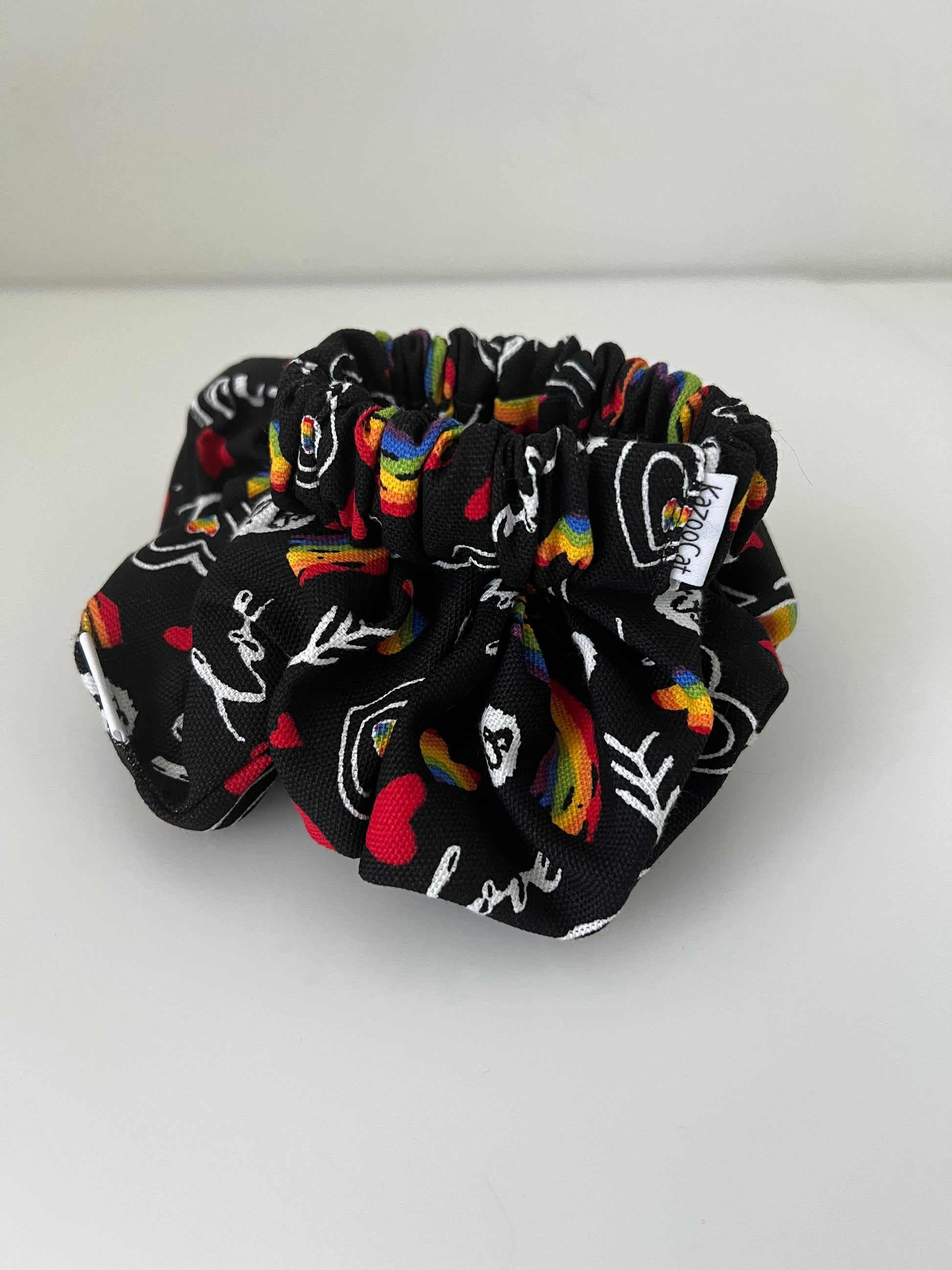 Rainbow Heart Love is Love Scrunchie