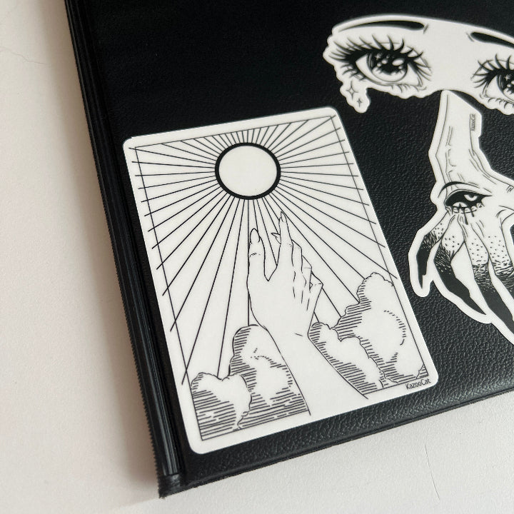 black clipboard with this sticker on it