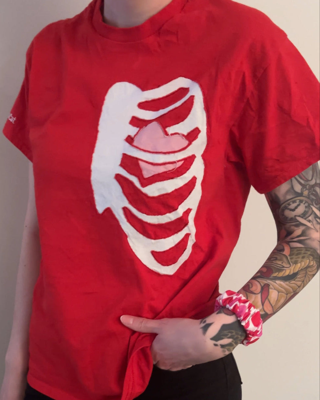 Distressed Rib Heart Shirt