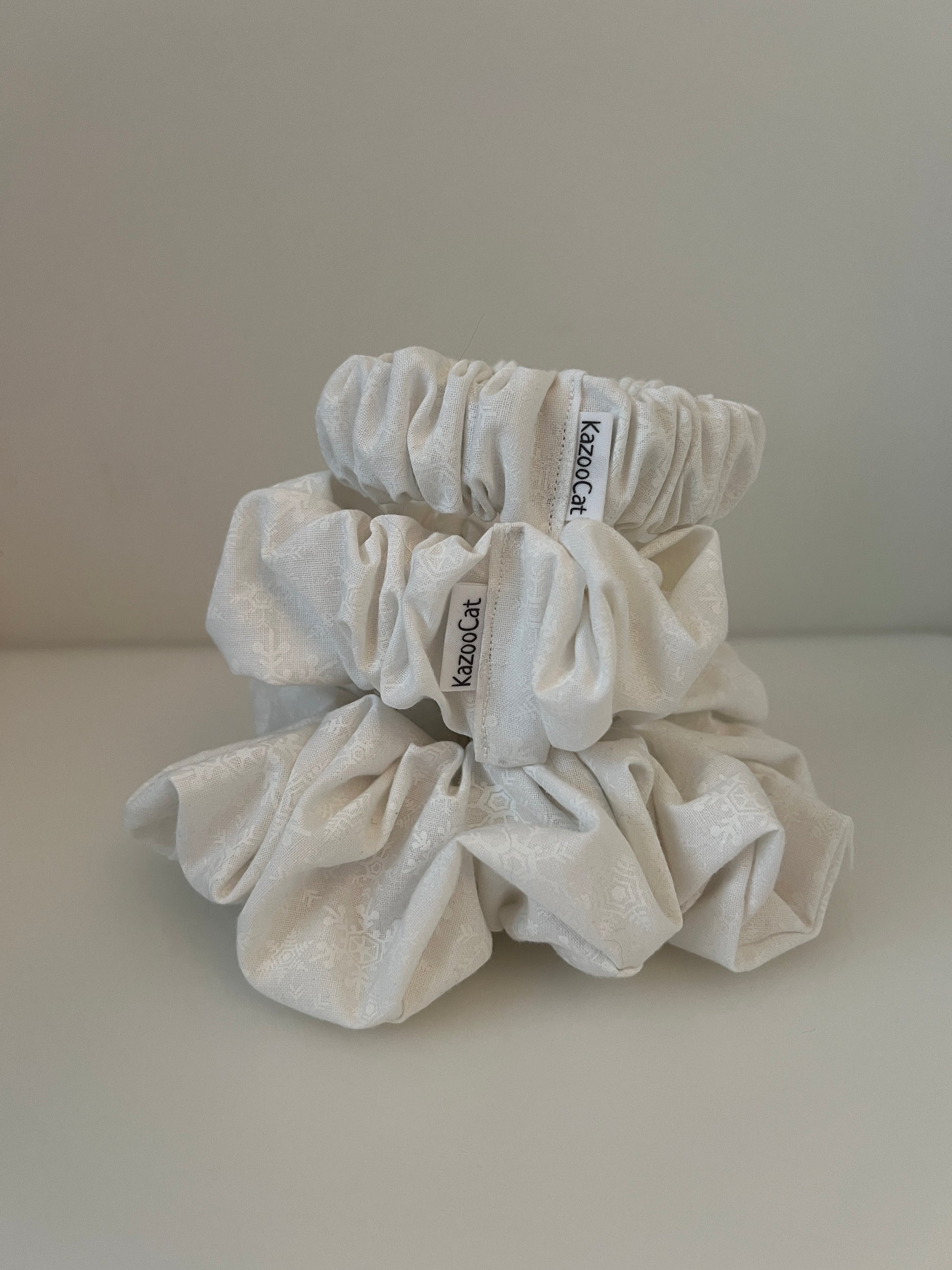 White Snowflake Scrunchie