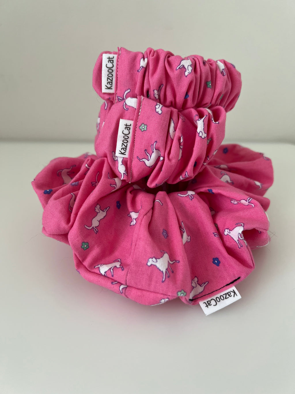 Puppy on Pink Scrunchie