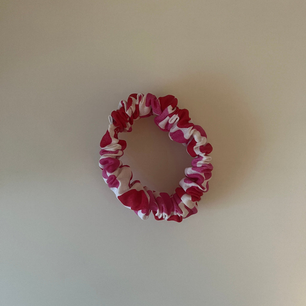 Pink and Red Heart Scrunchie