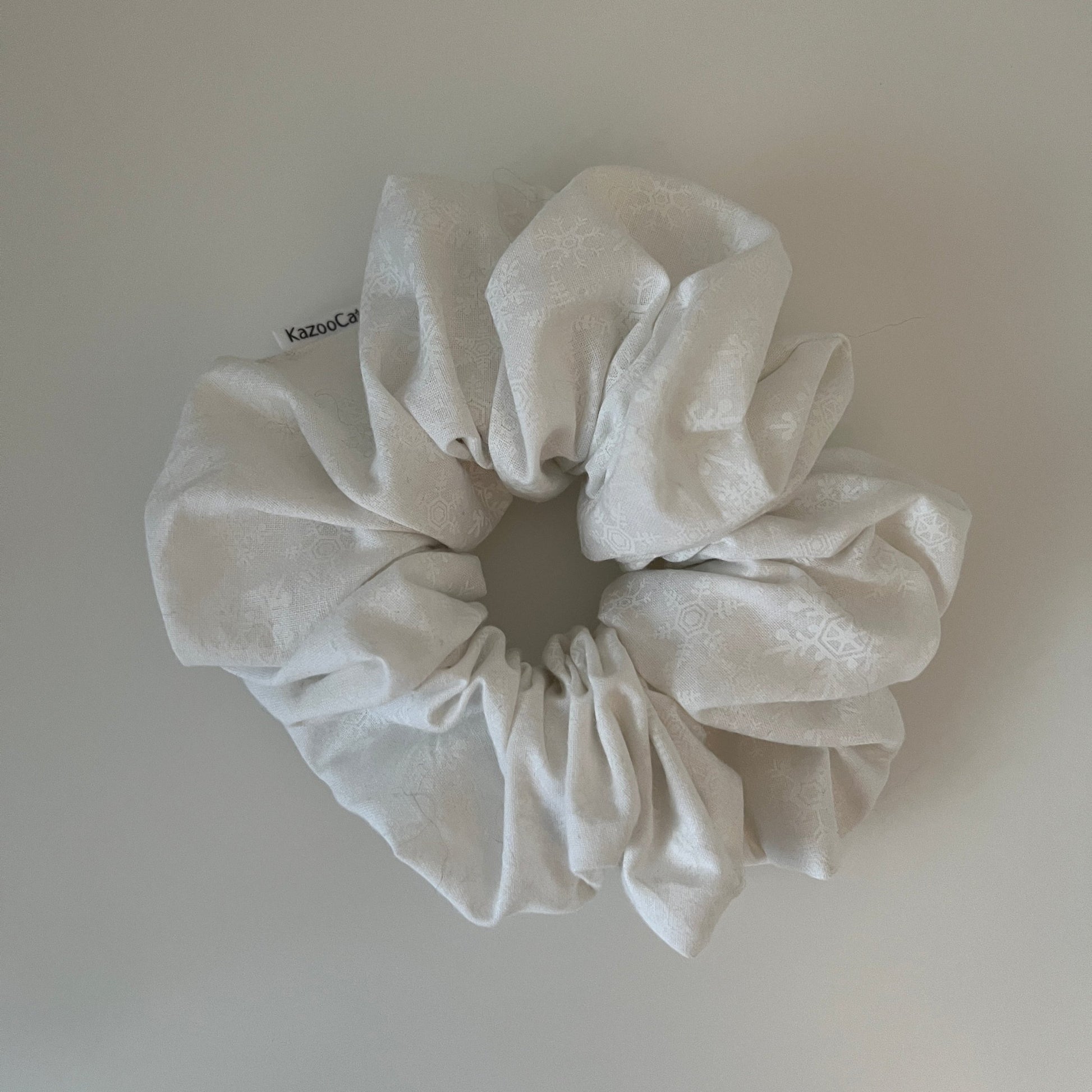 White Snowflake Scrunchie