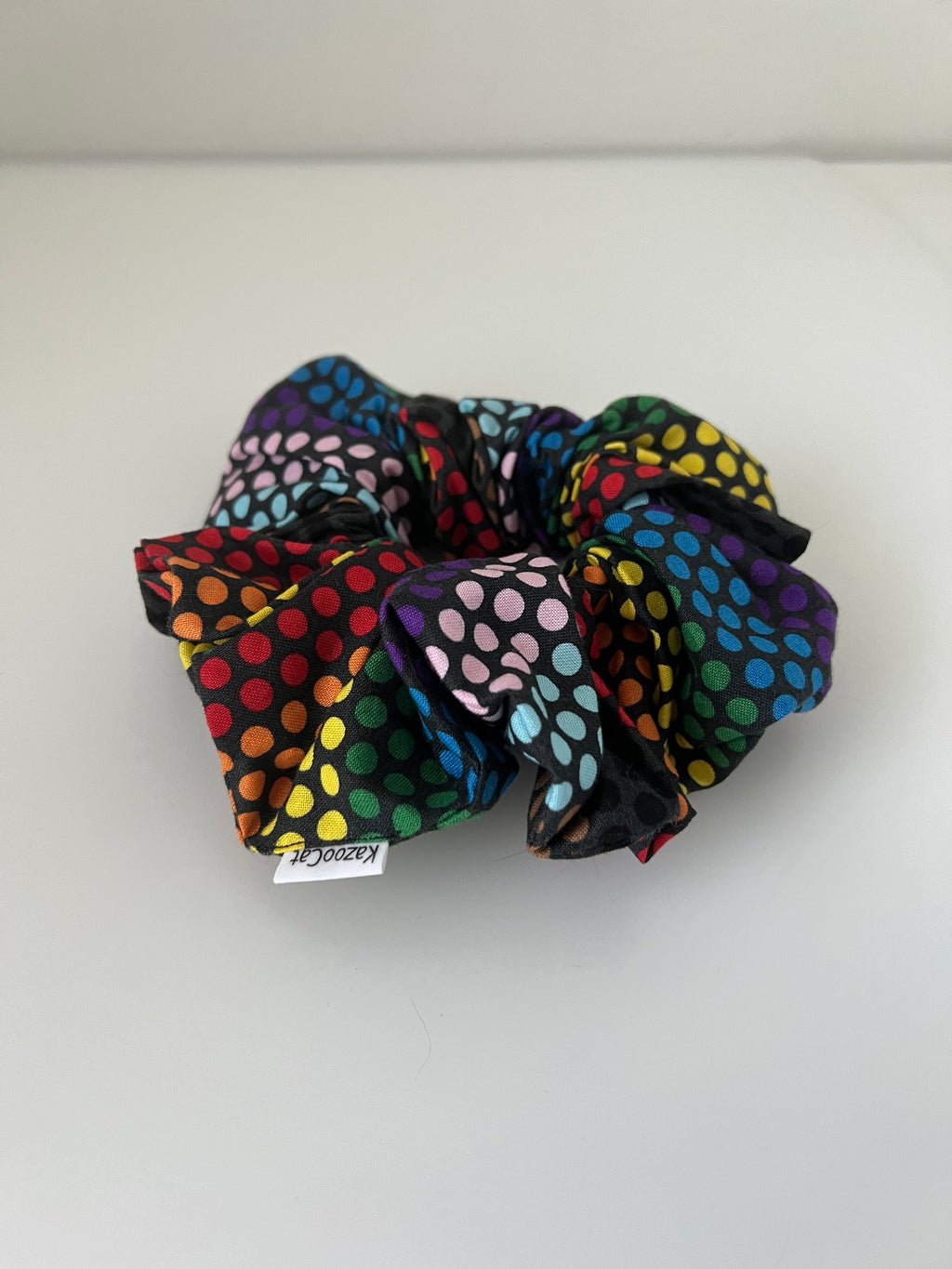 Rainbow Dots Scrunchie