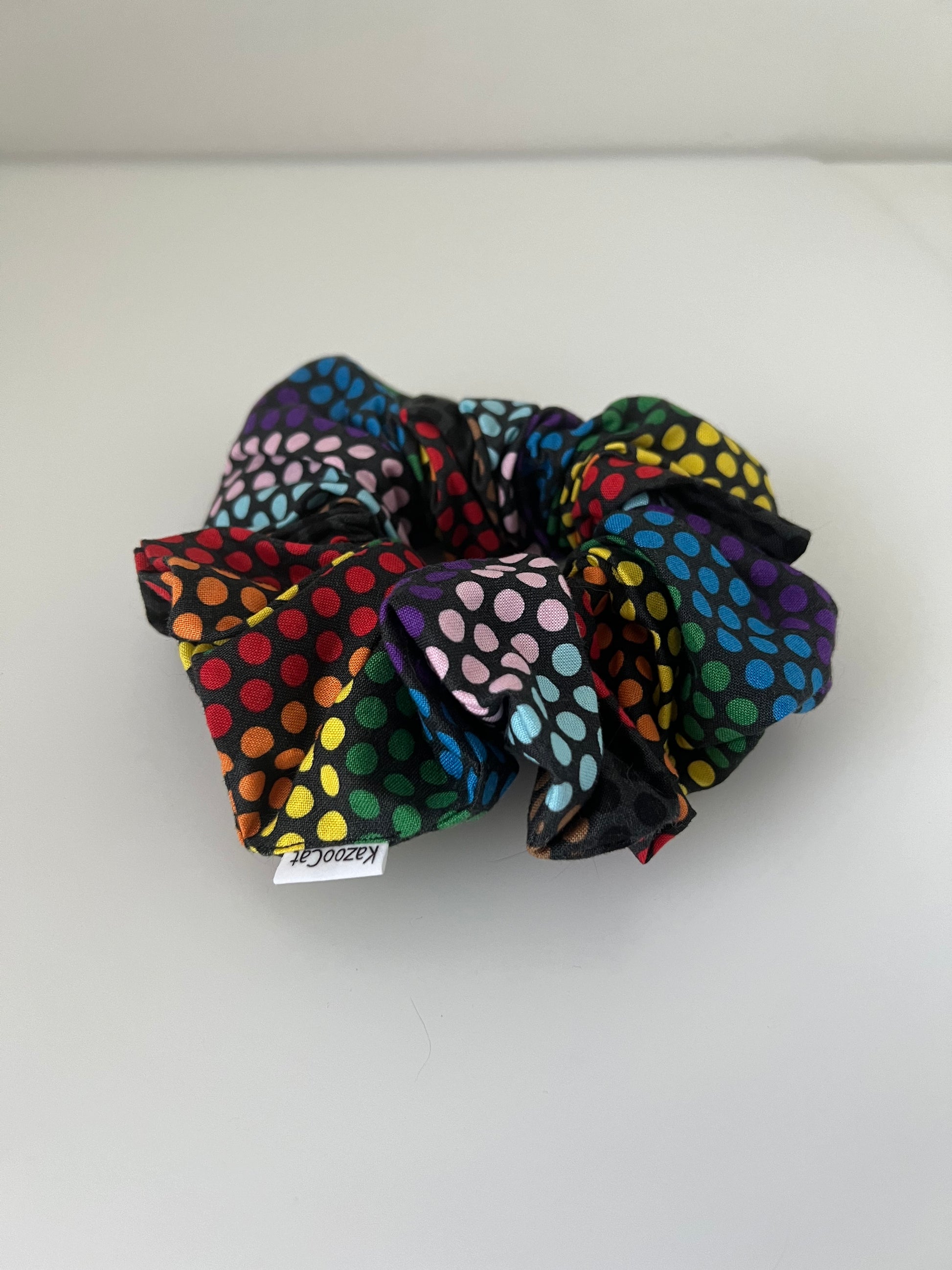 Rainbow Dots Scrunchie
