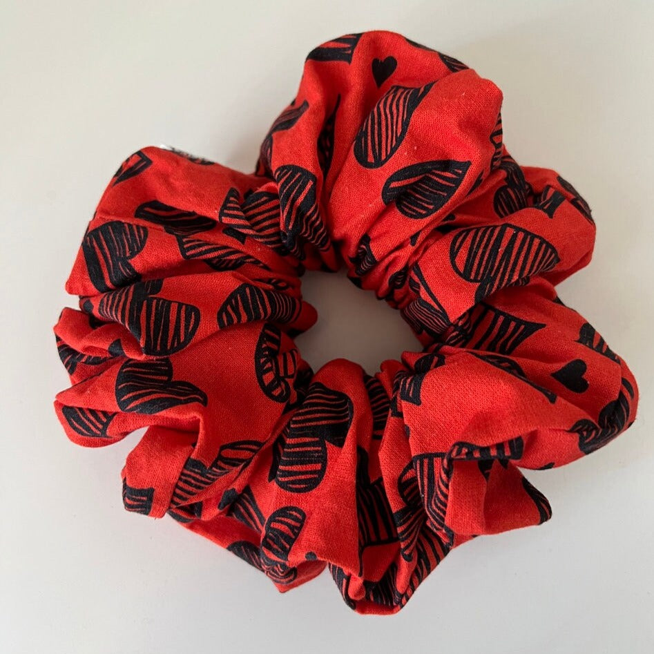 Scribble Heart Scrunchie