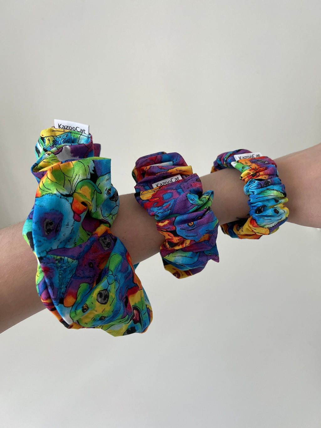 Tie Dye Rainbow Dogs Scrunchie