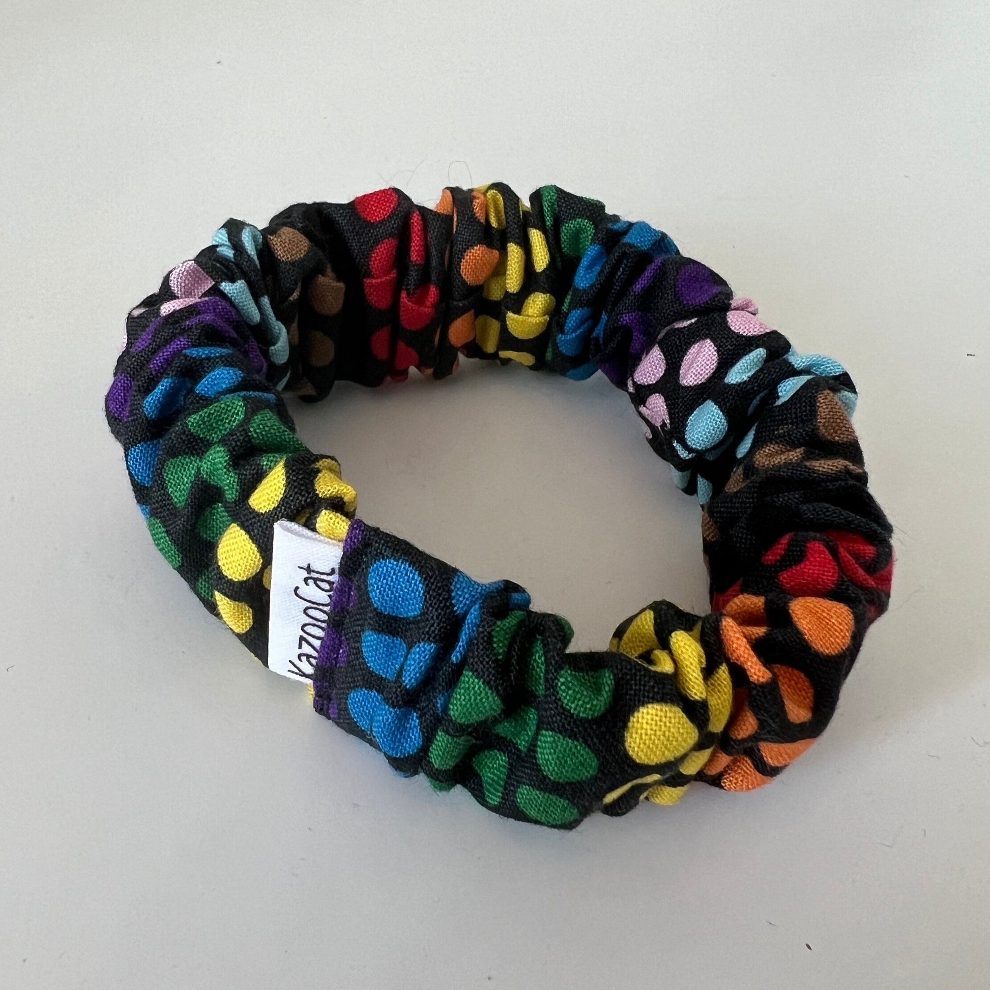 Rainbow Dots Scrunchie