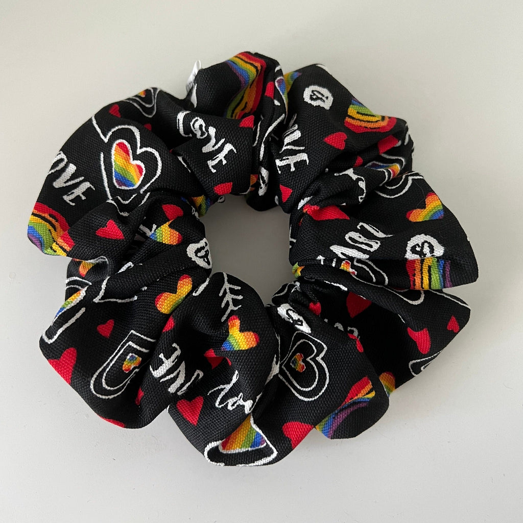 Rainbow Heart Love is Love Scrunchie