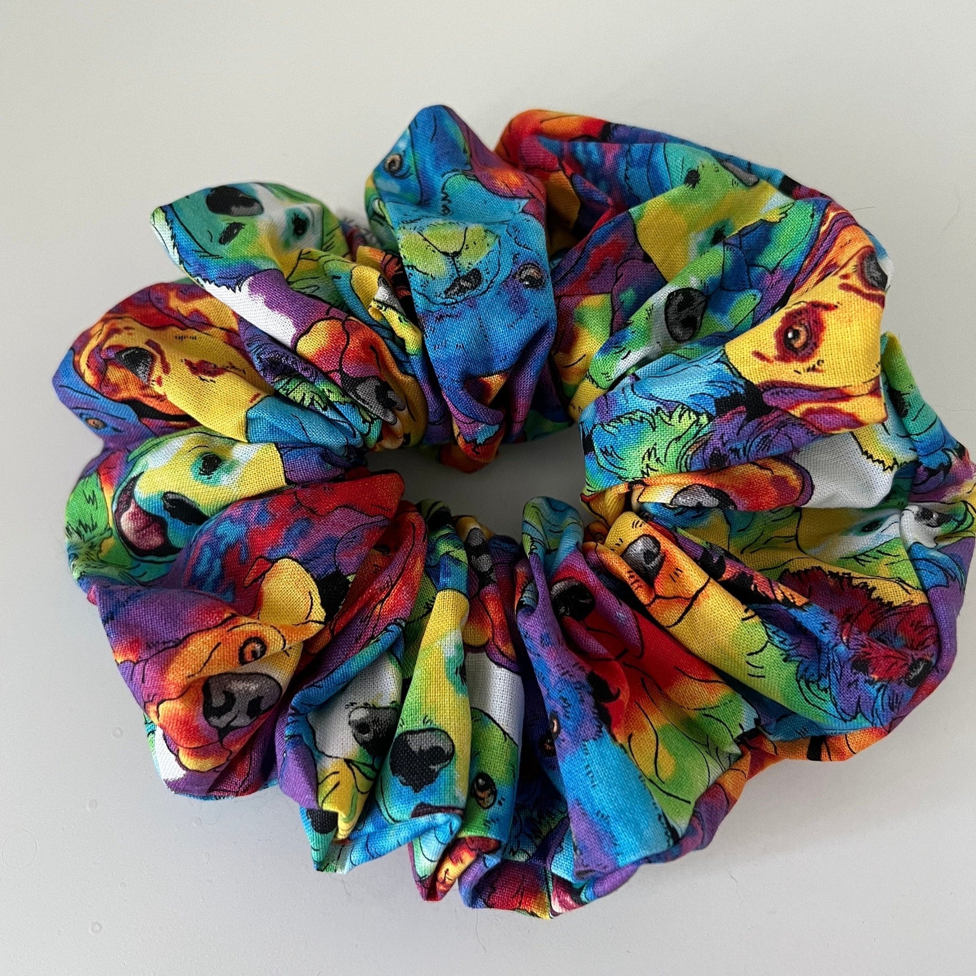 Tie Dye Rainbow Dogs Scrunchie