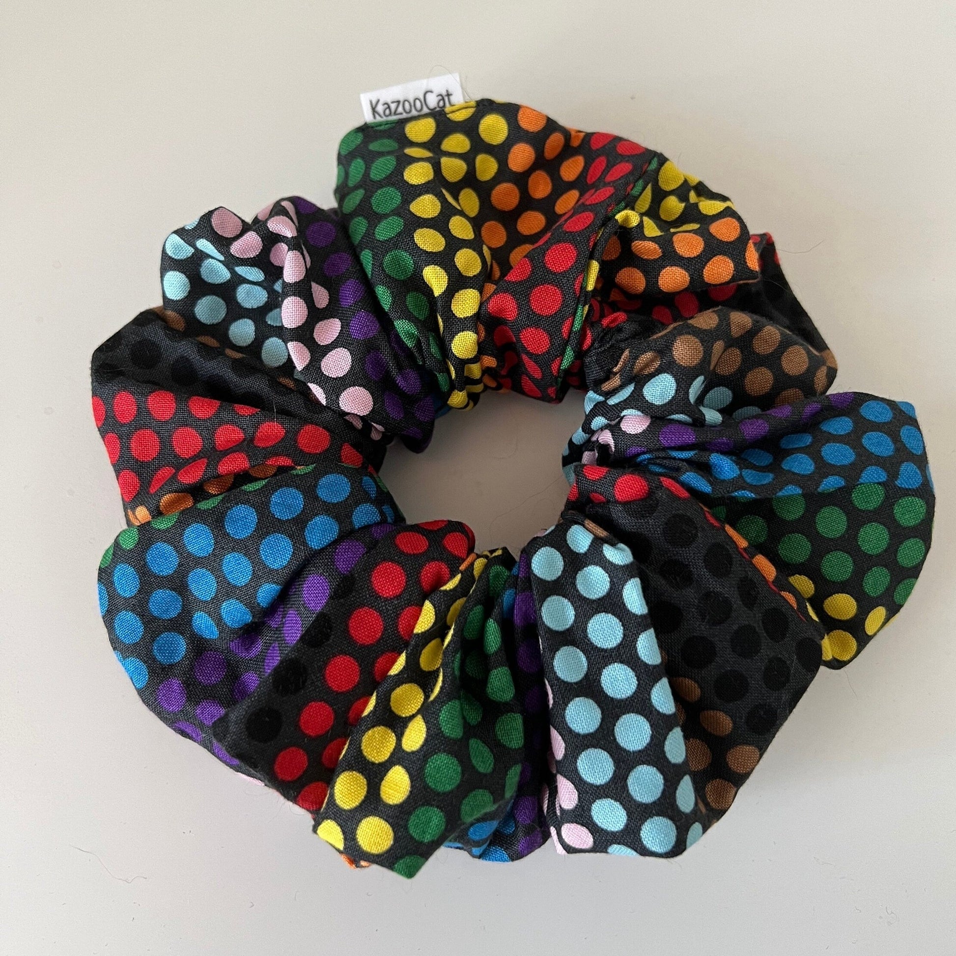 Rainbow Dots Scrunchie