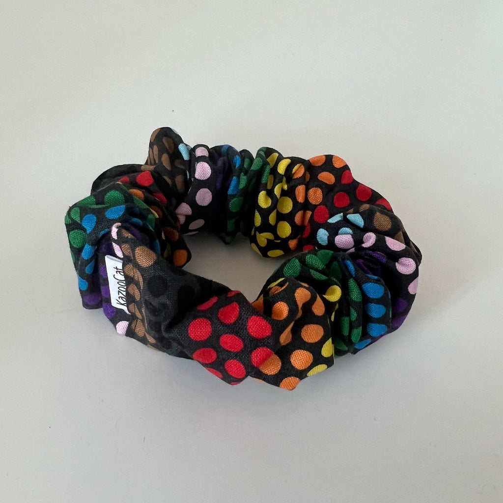 Rainbow Dots Scrunchie