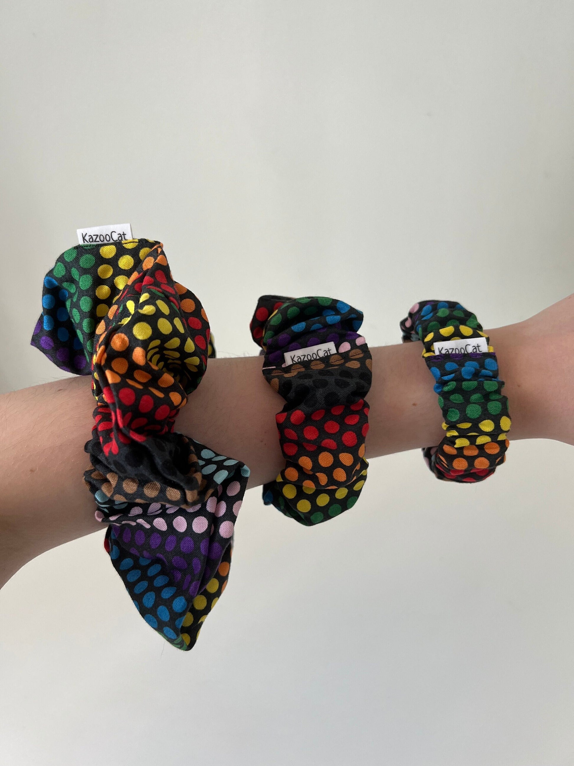 Rainbow Dots Scrunchie