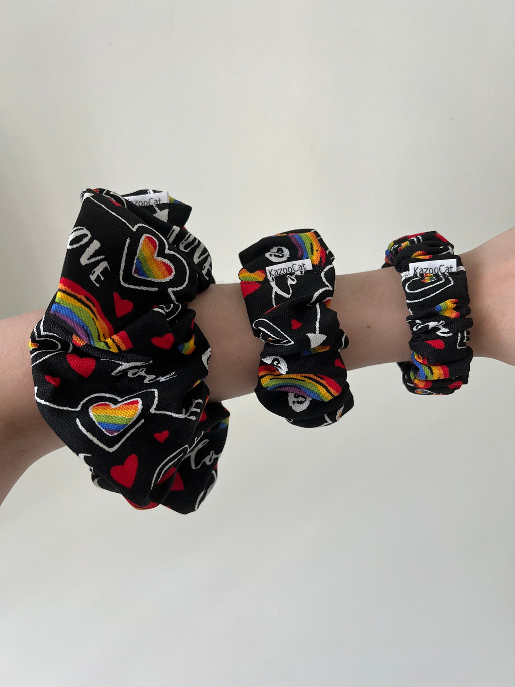 Rainbow Heart Love is Love Scrunchie
