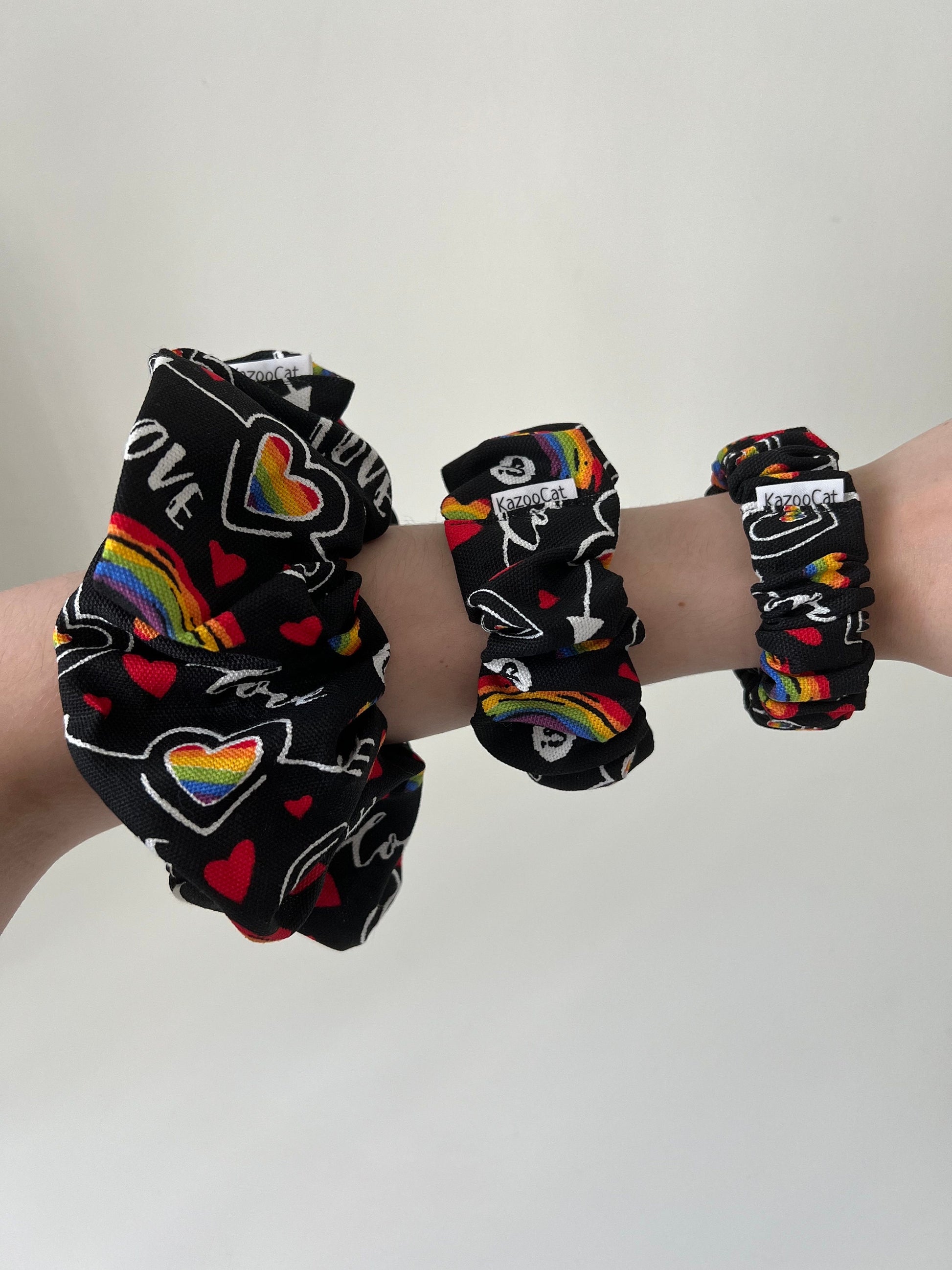 Rainbow Heart Love is Love Scrunchie