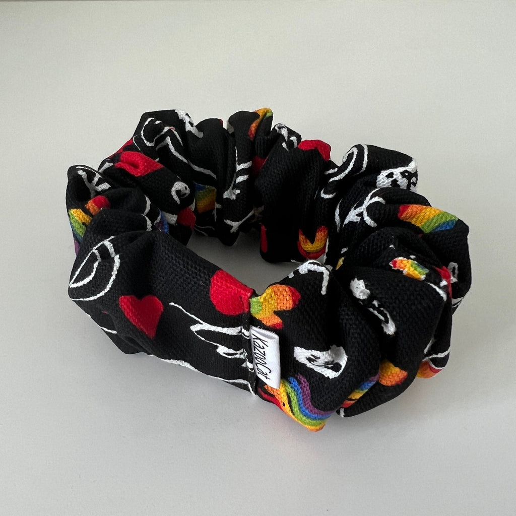 Rainbow Heart Love is Love Scrunchie
