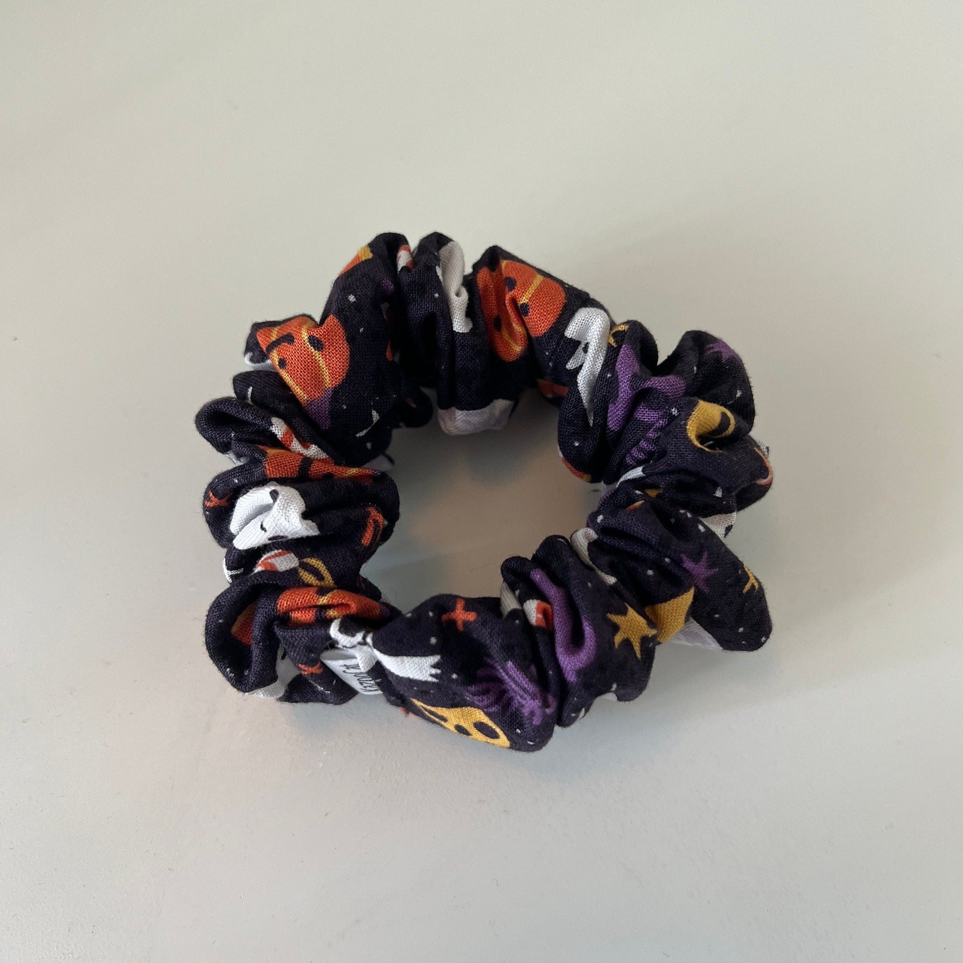 Happy Ghosts And Pumpkins Scrunchie