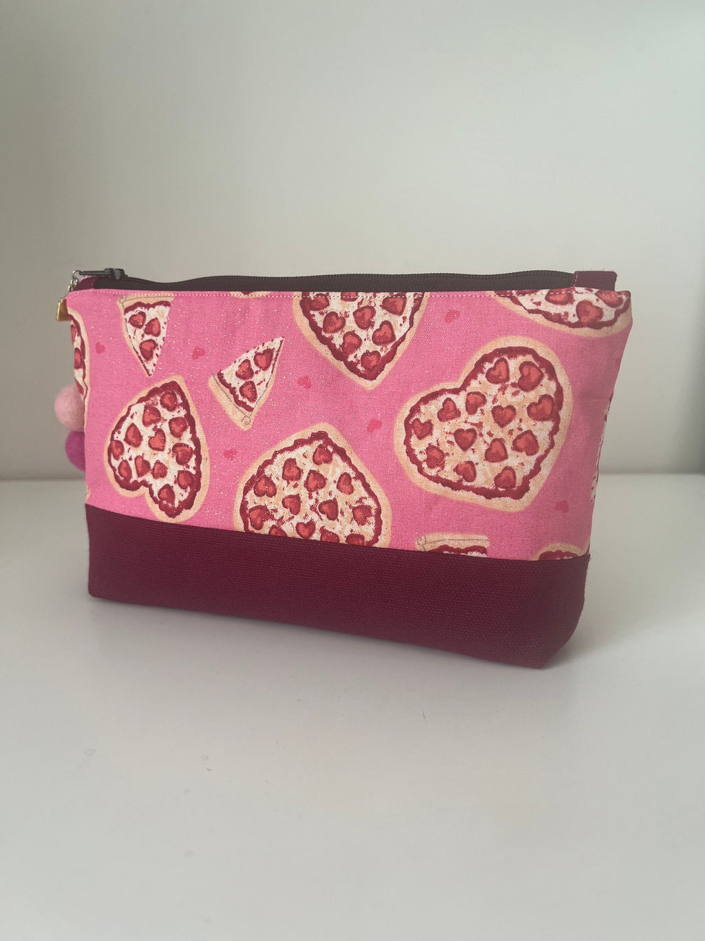 Pizza Heart Two-Tone Stand-Up Zipper Pouch