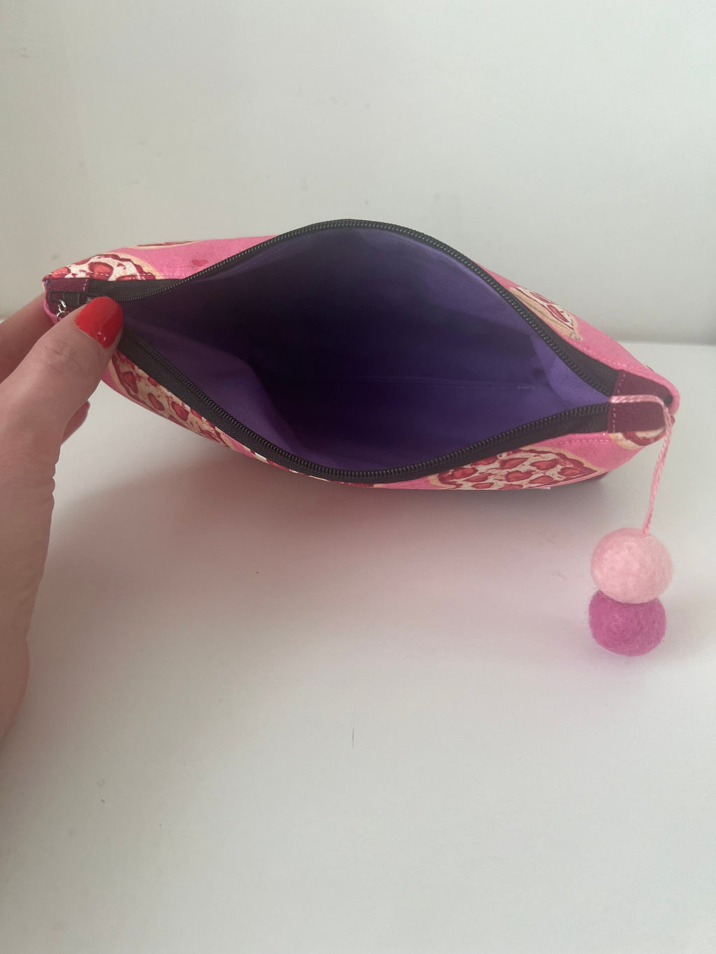 Pizza Heart Two-Tone Stand-Up Zipper Pouch