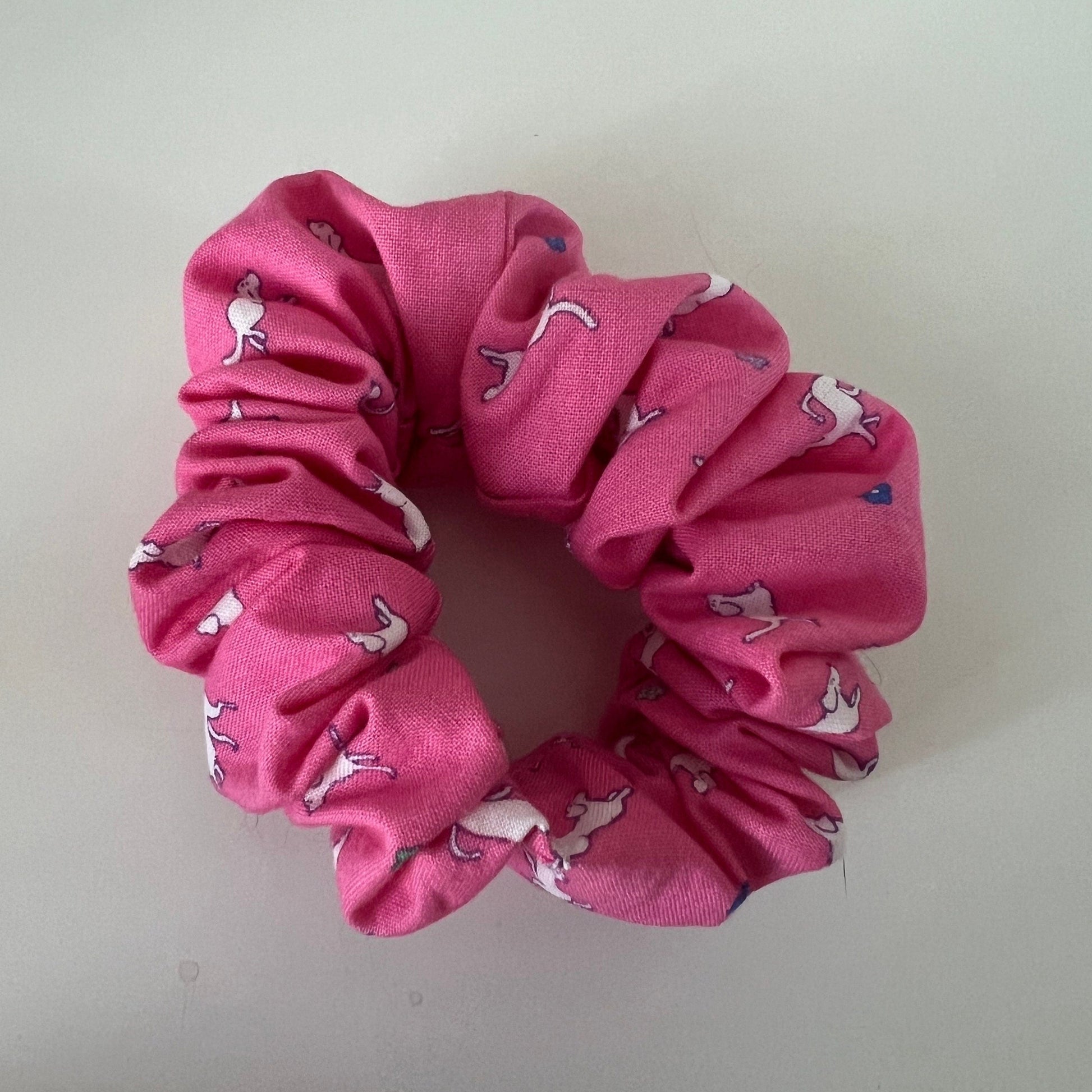 Puppy on Pink Scrunchie