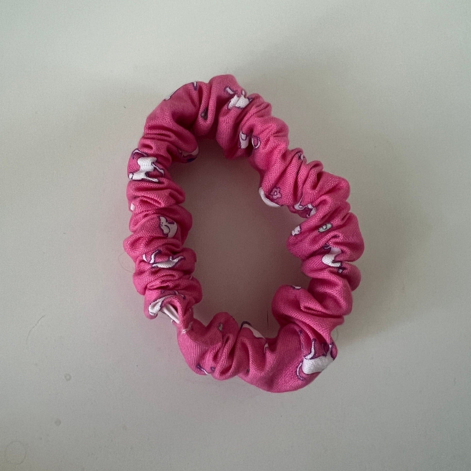 Puppy on Pink Scrunchie