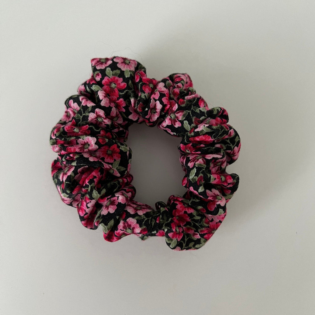 Floral Red and Pink Scrunchie