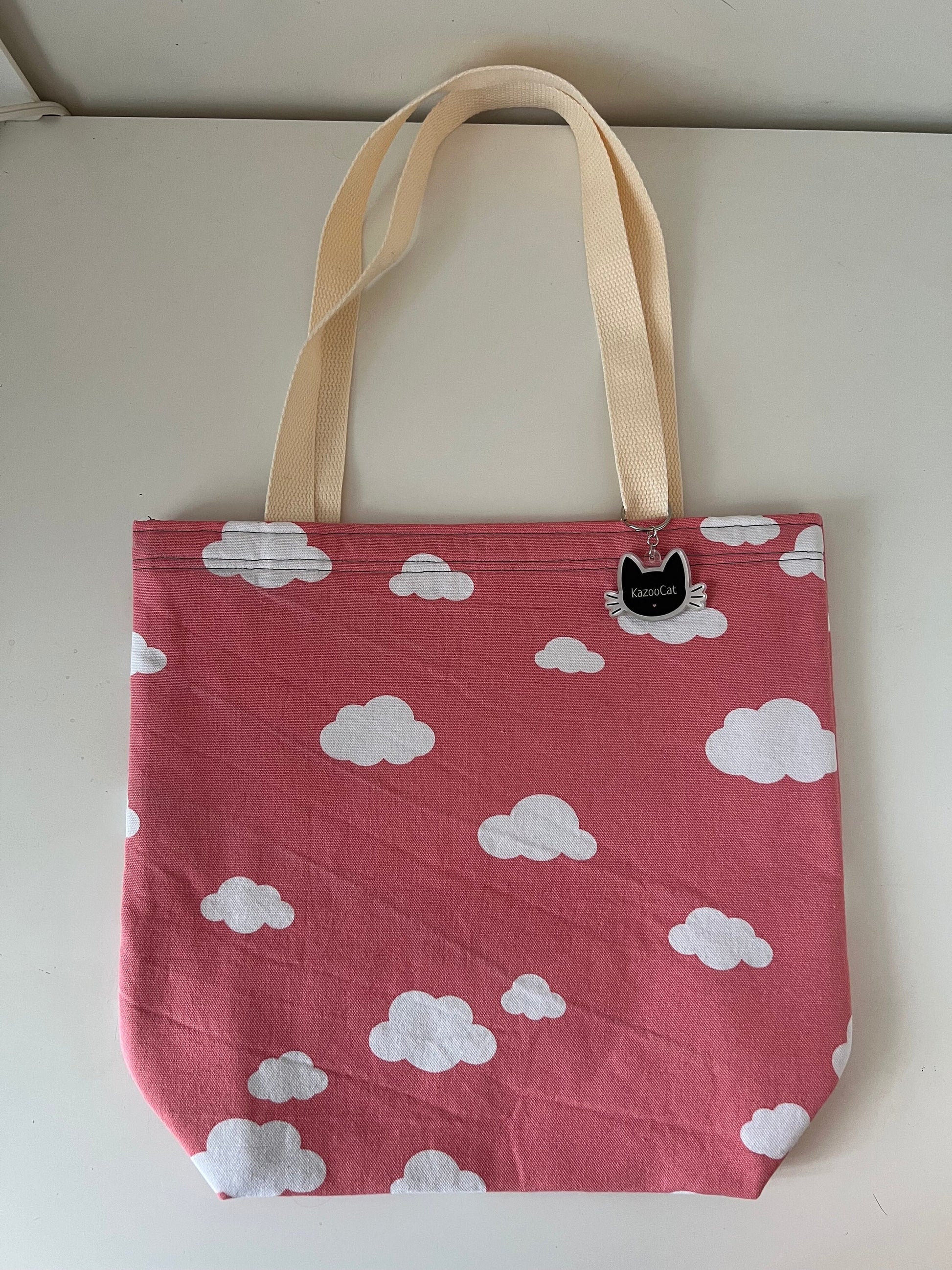 White Clouds in a Pink Sky Tote Bag