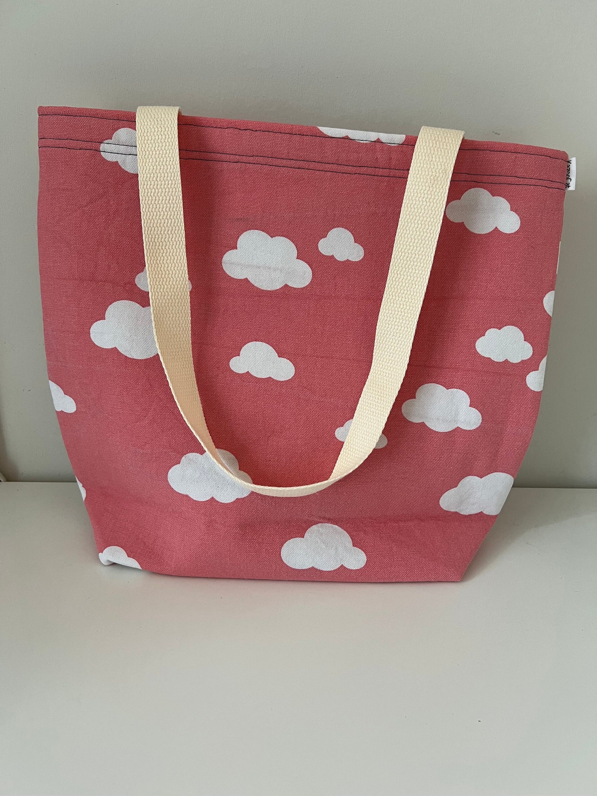White Clouds in a Pink Sky Tote Bag