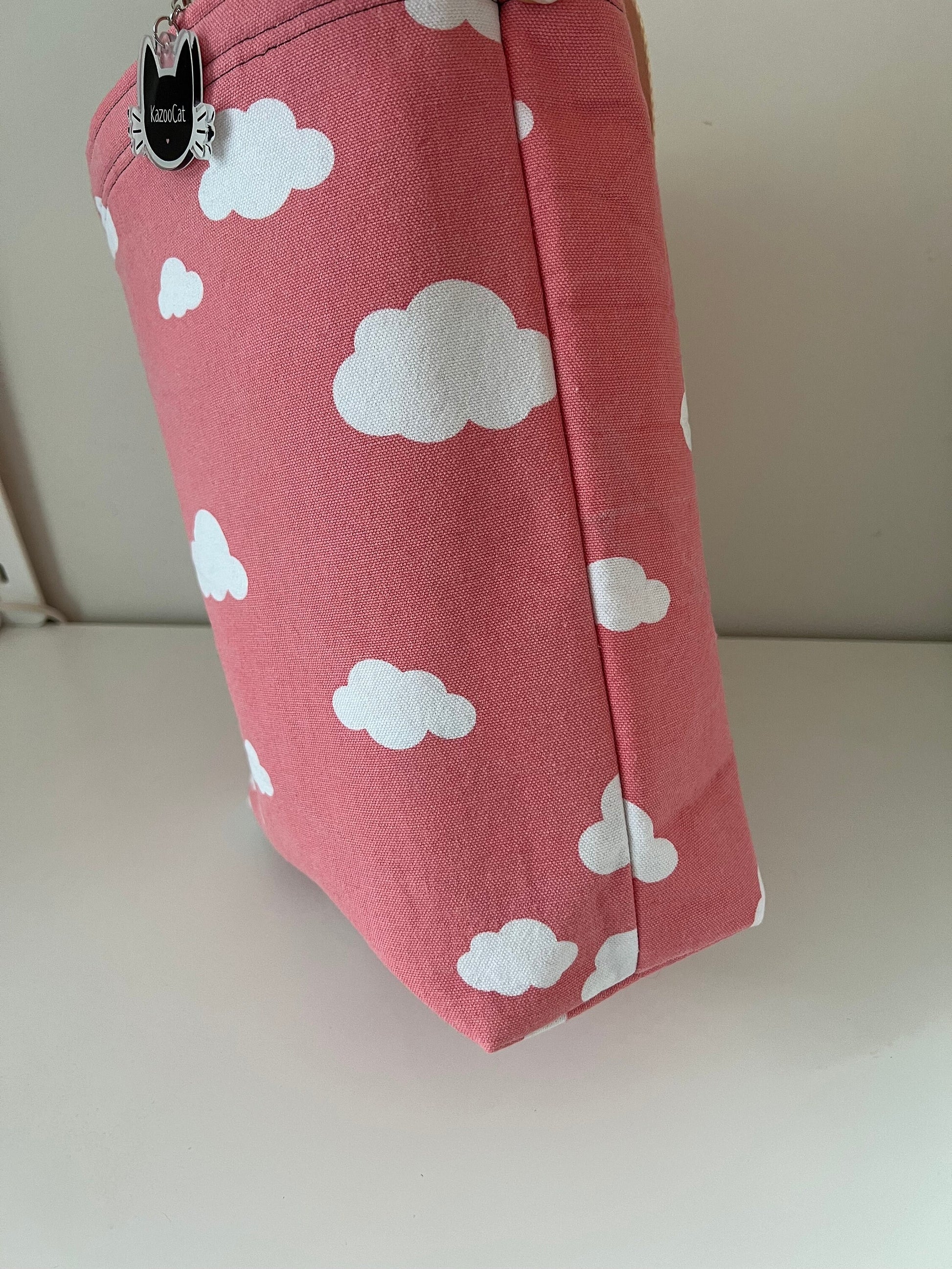 White Clouds in a Pink Sky Tote Bag
