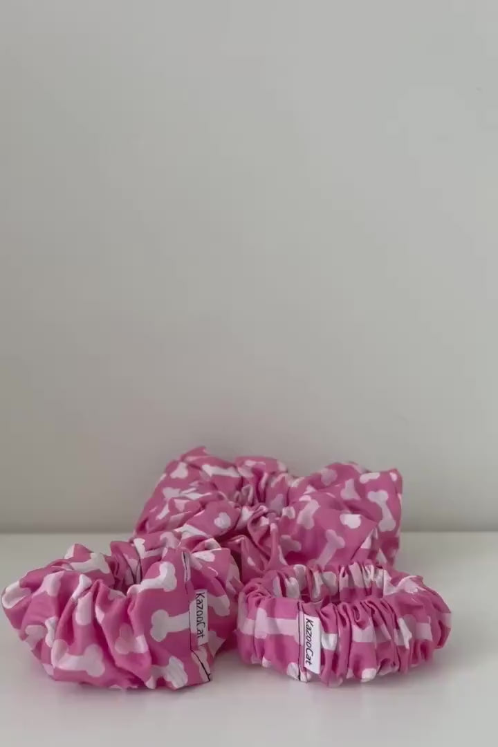 Dog Bone Scrunchie - Handmade Hair Accessory