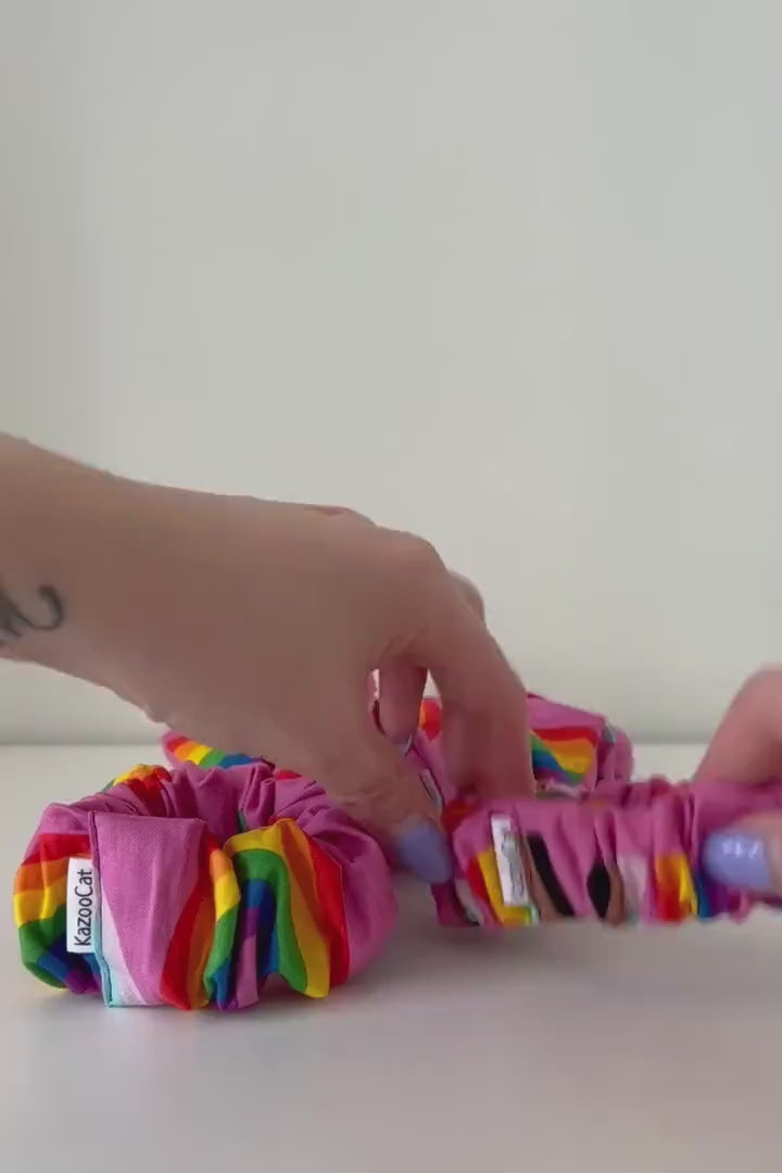 Double Rainbow Scrunchie - Colorful Hair Accessory