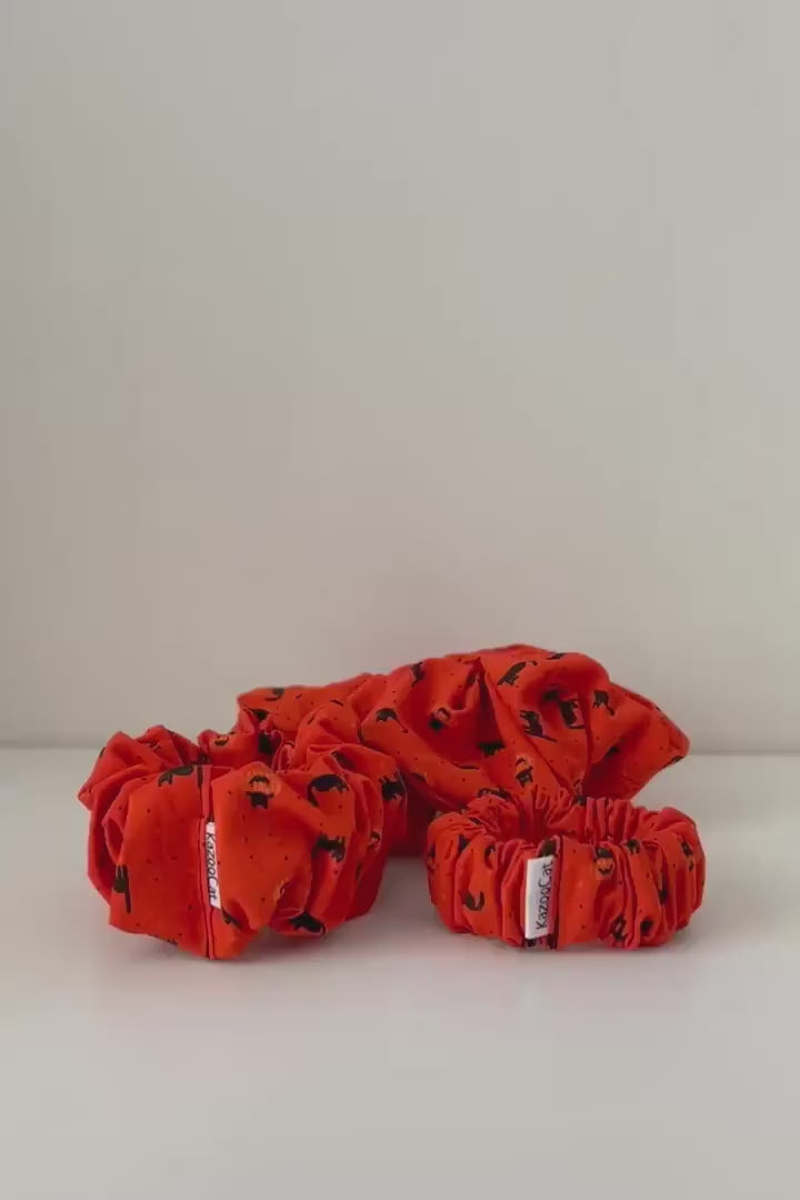Halloween Scrunchie - Pumpkin Kittens - Cute Halloween Accessory