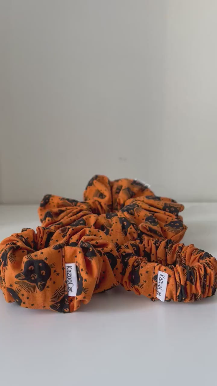 Witchy Black Cat Scrunchie