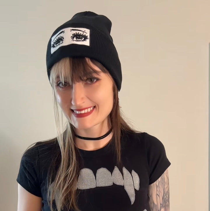 Sad Girl Eyes Beanie