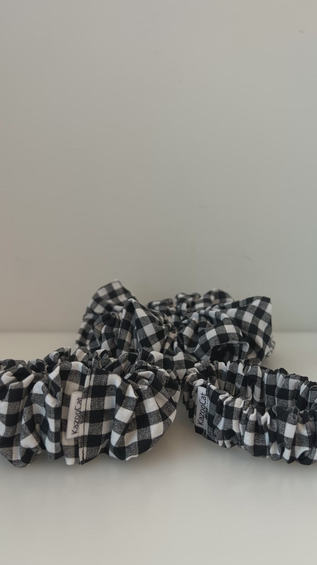 Black and White Gingham Scrunchie